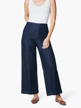 *NWT* SPANX raw indigo wide leg jeans denim, Large
